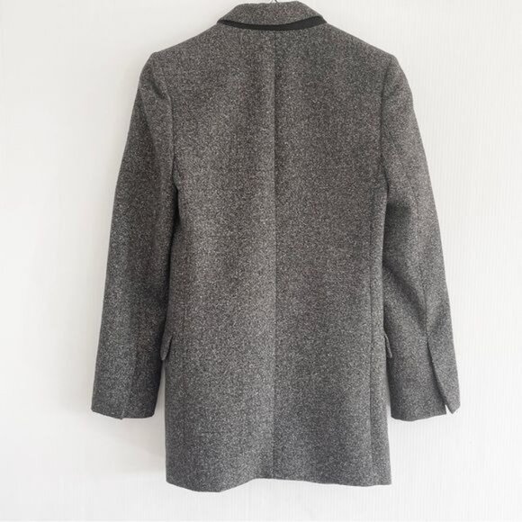 ZARA STRAIGHT CUT SHOULDER PAD WOOL  BLEND COAT  6 - Picture 2 of 7